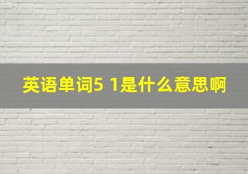 英语单词5 1是什么意思啊